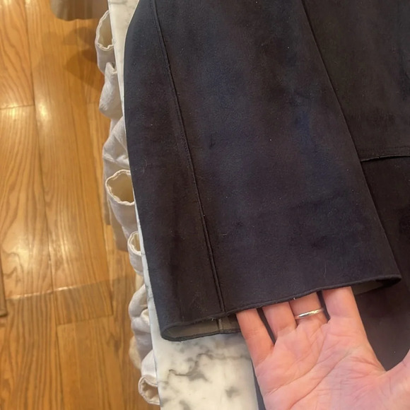 Navy blue and grey reversible suede coat sizes large medium - Picture 3 of 7